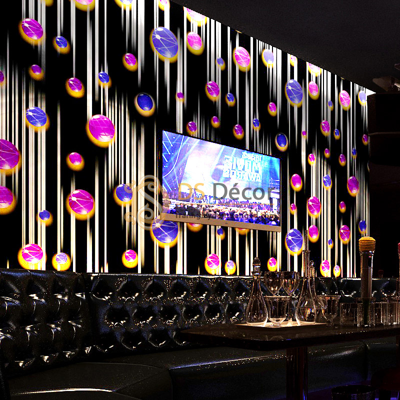 Giấy dán tường họa tiết ngọc rơi phù hợp cho không gian quán bar, quán rượu, karaoke