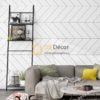 Giấy Dán Tường Sọc Chéo Trắng Đen Hiện Đại 3D211
