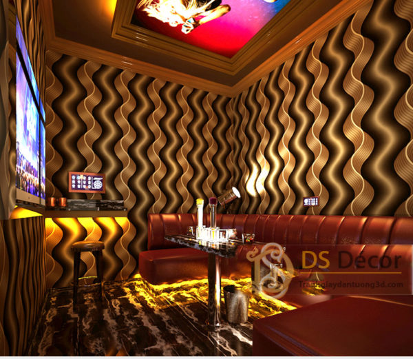 Giấy Dán Tường Quán Bar Karaoke Lượn Sóng 3D081