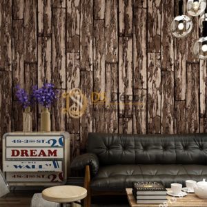 Giấy dán tường giả gỗ rêu phong mộc mạc 3D289