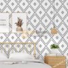 Giấy dán tường hình thoi trắng đen 3D308