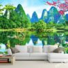 Tranh dán tường 3D phong cảnh sơn thủy hữu tình - 5D003